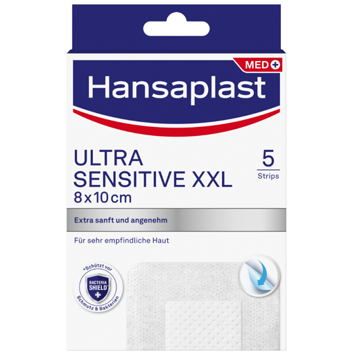 HANSAPLAST Ultra Sensitive Wundverband 8x10 cm XXL  5 St  Pflaster