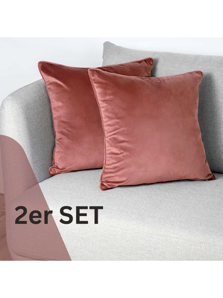 Tom Tailor TT Kissenhülle 2er Set VelvetSignature 45 x 45 cm in Rose günstig kaufen 45 x 45 cm