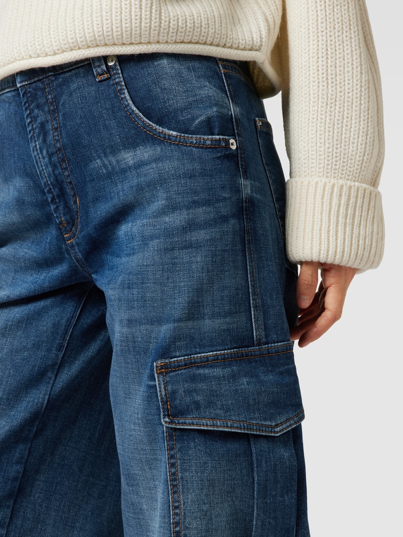 Bootcut Jeans mit Cargotaschen Modell 'AIMEE' in blau