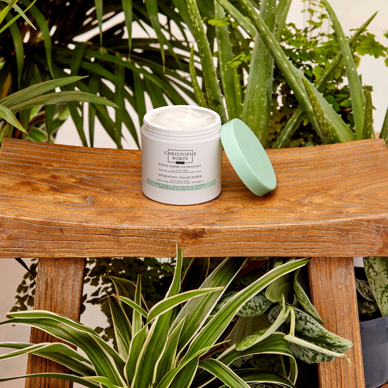 Christophe Robin Scrub Crème Hydratant Un Pré-Shampooing Exfoliant Doux à l'Aloé Vera 250 ml