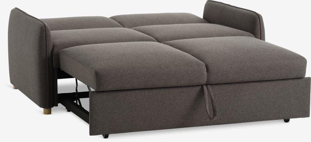 Sofá cama LYSTRUP 2 lugares, tecido cinza escuro