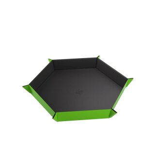 Gamegenic Magnetic Dice Tray Hexagonal - Black & Green
