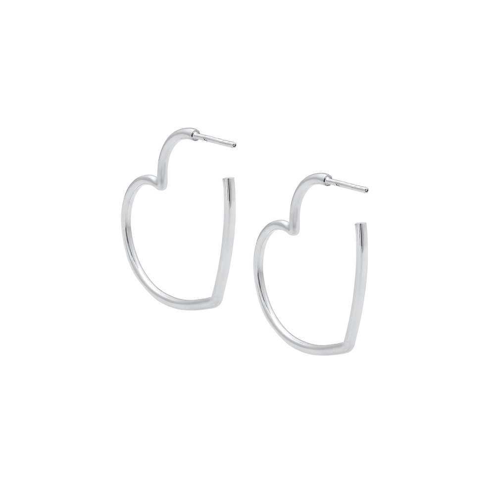 Elli Elli Boucles d'Oreilles Femmes Créoles Cœur Filigrane en Argent Sterling 925 Boucles d'oreilles