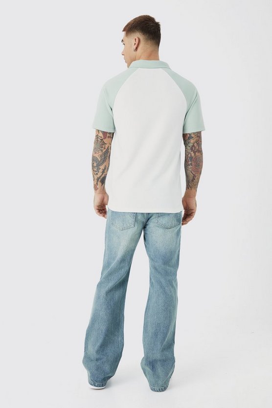 Slim-Fit Raglan Colorblock Poloshirt