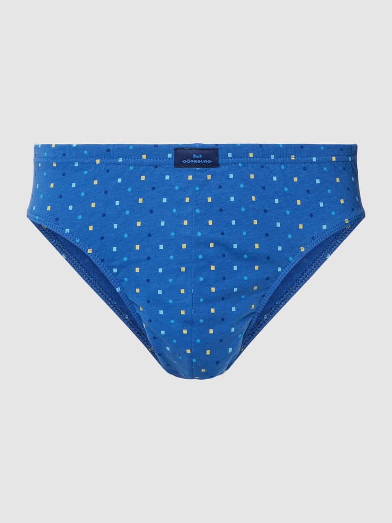 Slip mit Allover-Muster Modell 'X-LASTIC' in blau