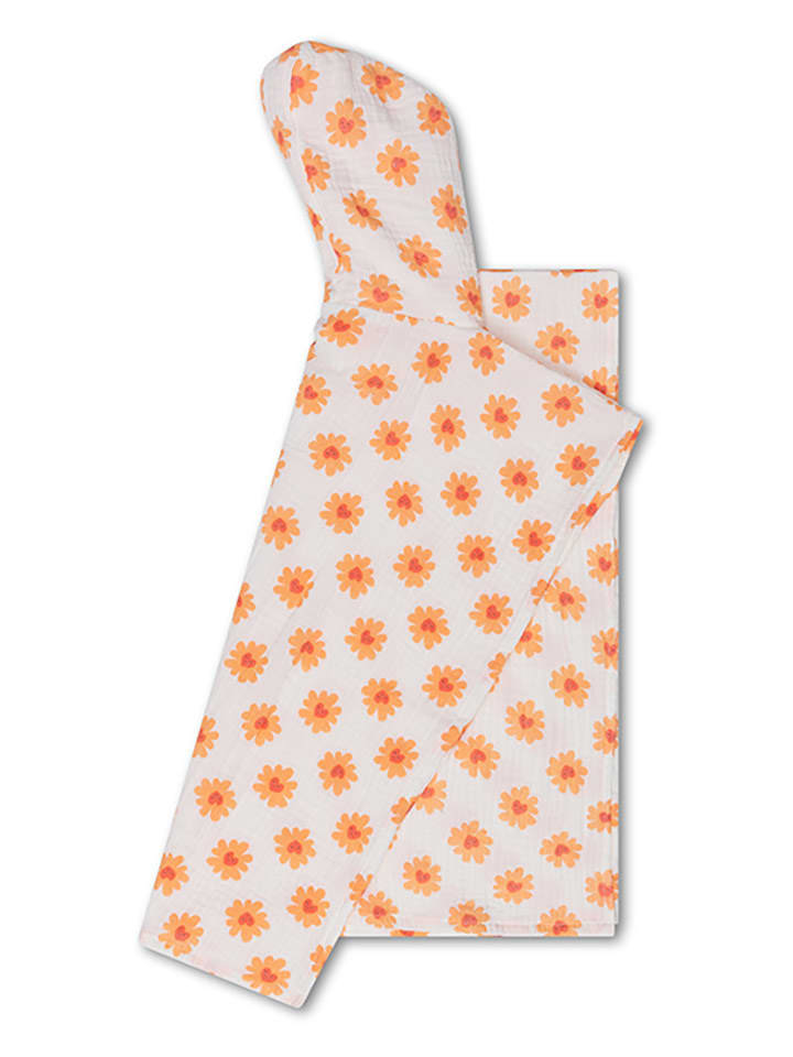 Swim Essentials Poncho ''Floral Love'' in Weiß/ Orange - (L)55 x (B)50 cm günstig kaufen onesize