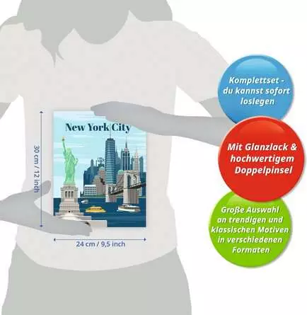 CreArt Farbenfrohes New York City - Malen nach Zahlen für Erwachsene