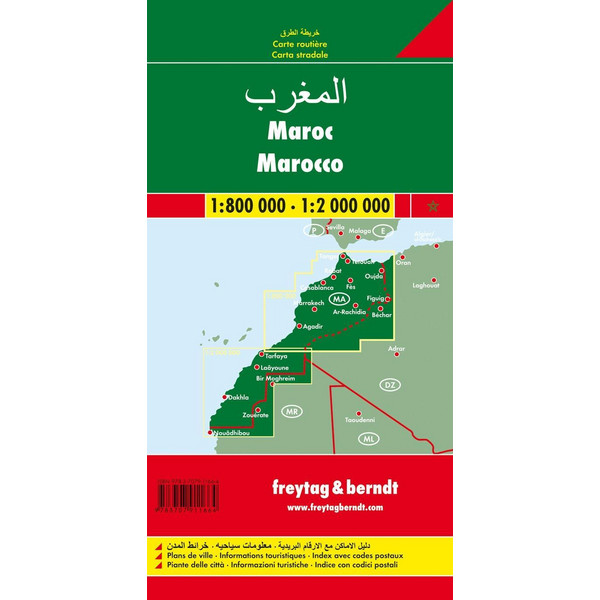 Marokko 1 : 800 000 / 1 : 2 000 000. Autokarte - Straßenkarte