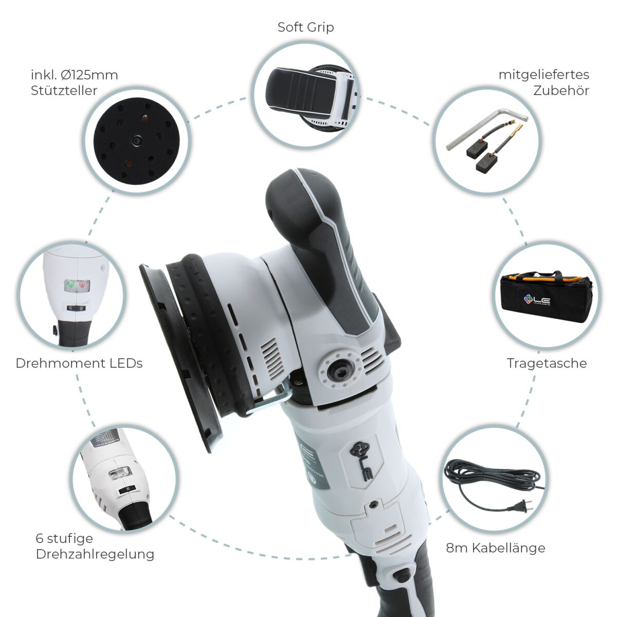 Liquid Elements T4000 V2 Exzenter Poliermaschine 15mm HUB