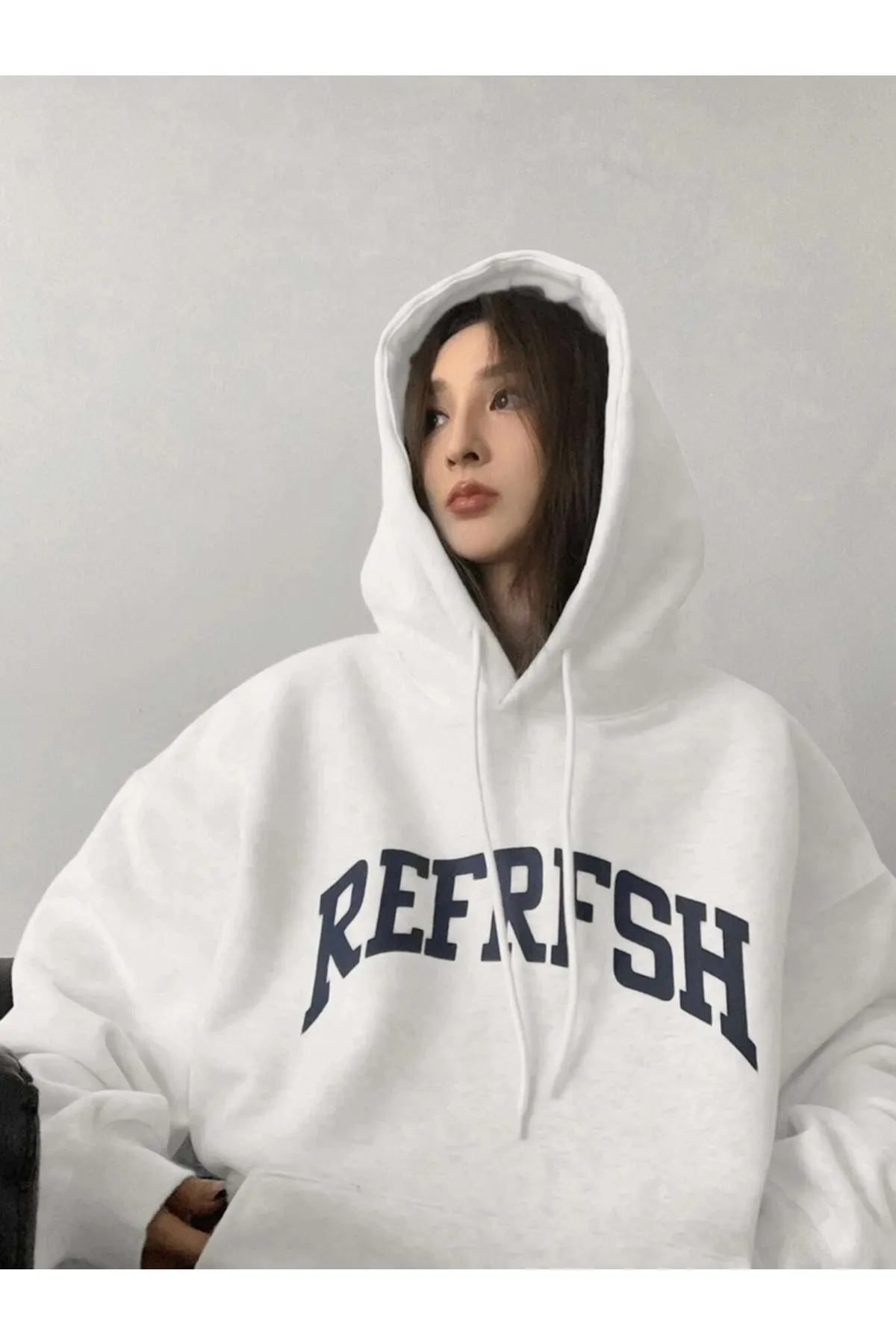 Know  Weißes Refrfsh-bedrucktes Damen-Sweatshirt
