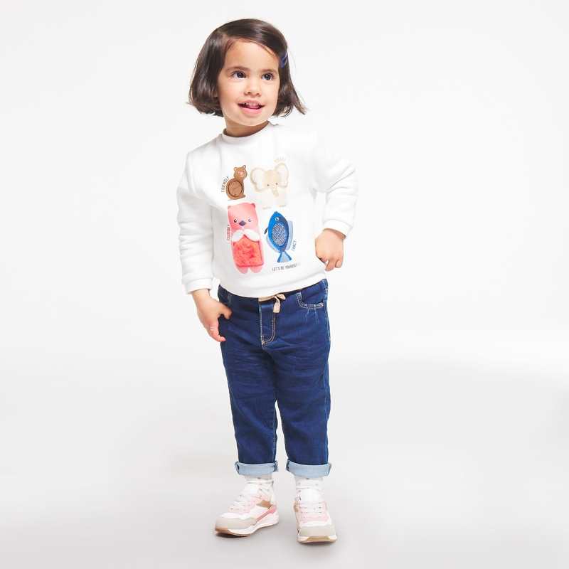 Sweat sensoriel en molleton bébé fille