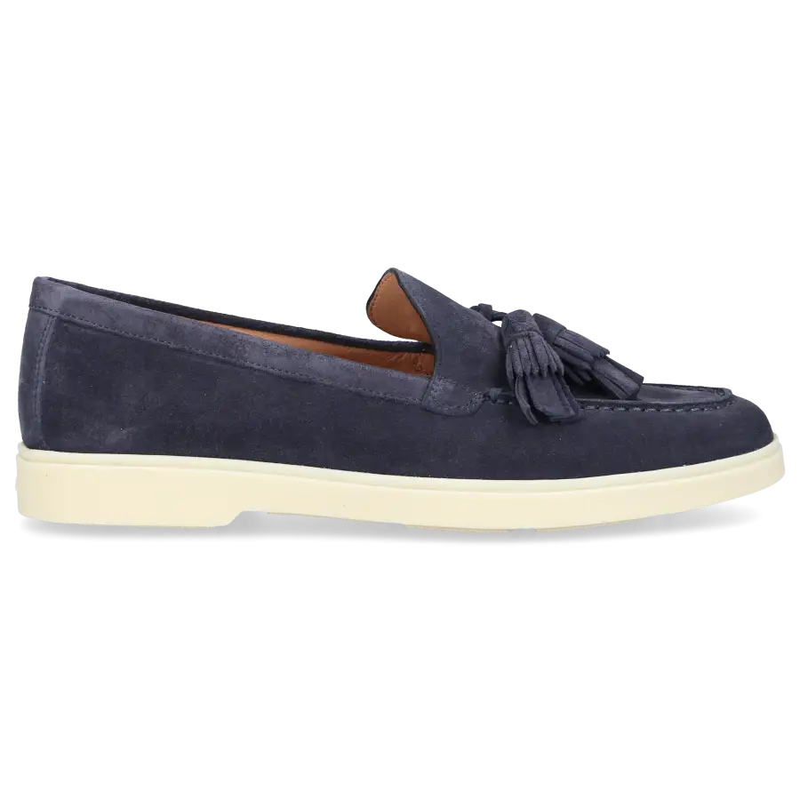 Santoni - Loafer 58744 Veloursleder - blau