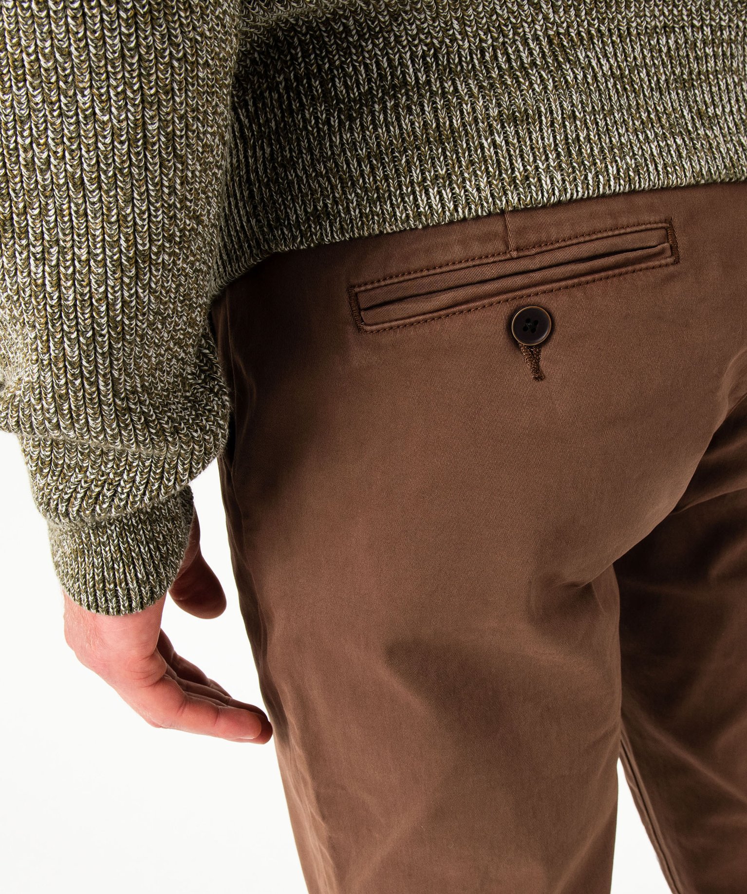 Pantalon chino en coton stretch homme marron | GEMO
