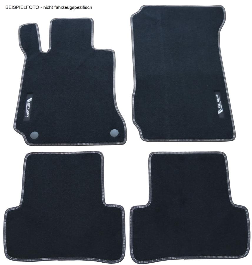 SCHÖNEK Passform Autoteppich 4-teiliges Set "Exclusive" mit Stick, Auto Textil Fußmatten aus Polyamid Tuft für Mercedes C-Klasse W 203 Limousine Baujahr 2000 bis 2007 - ATU
