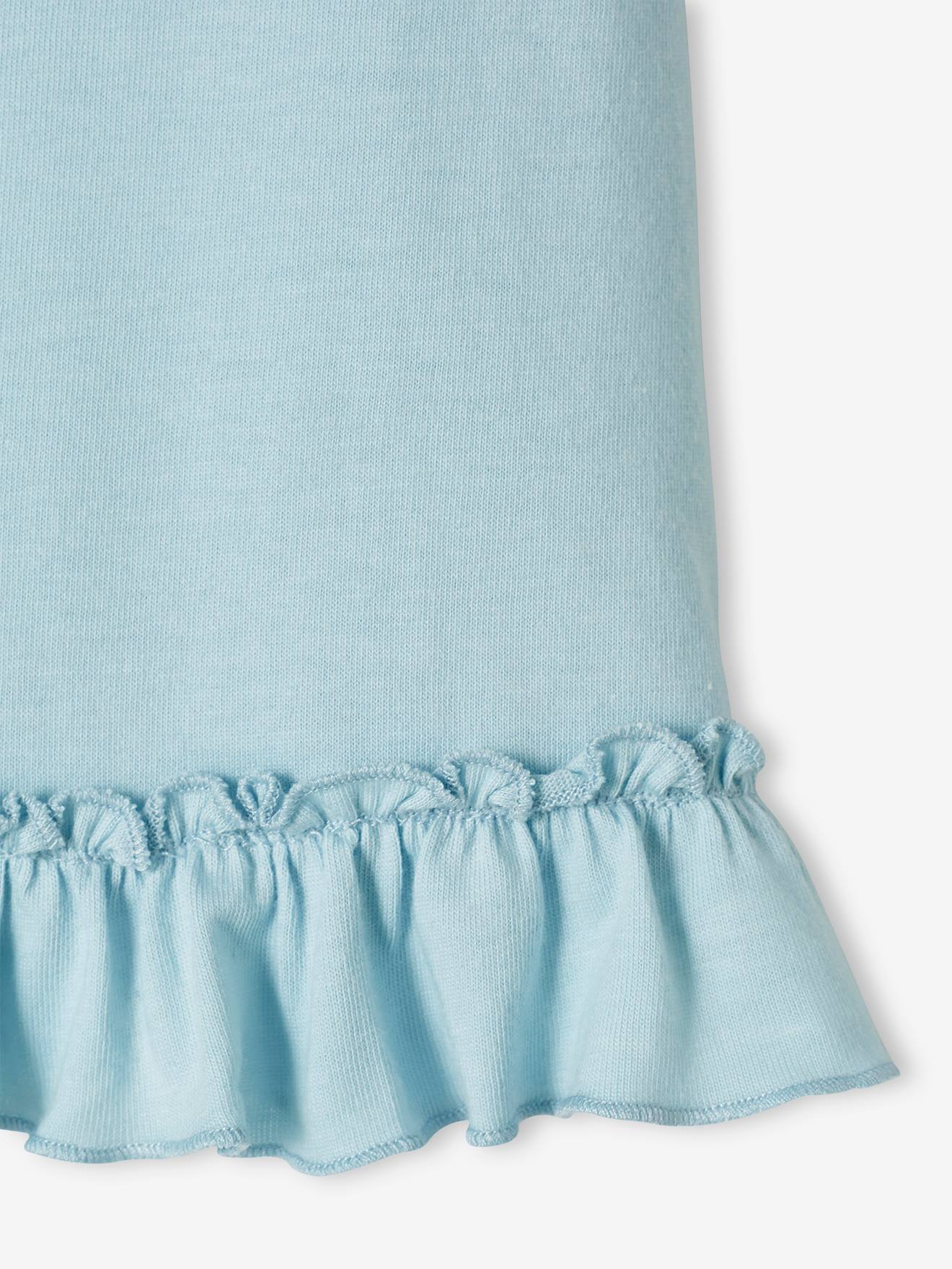 Lot de 2 Tee-shirts bébé à volants bleu ciel