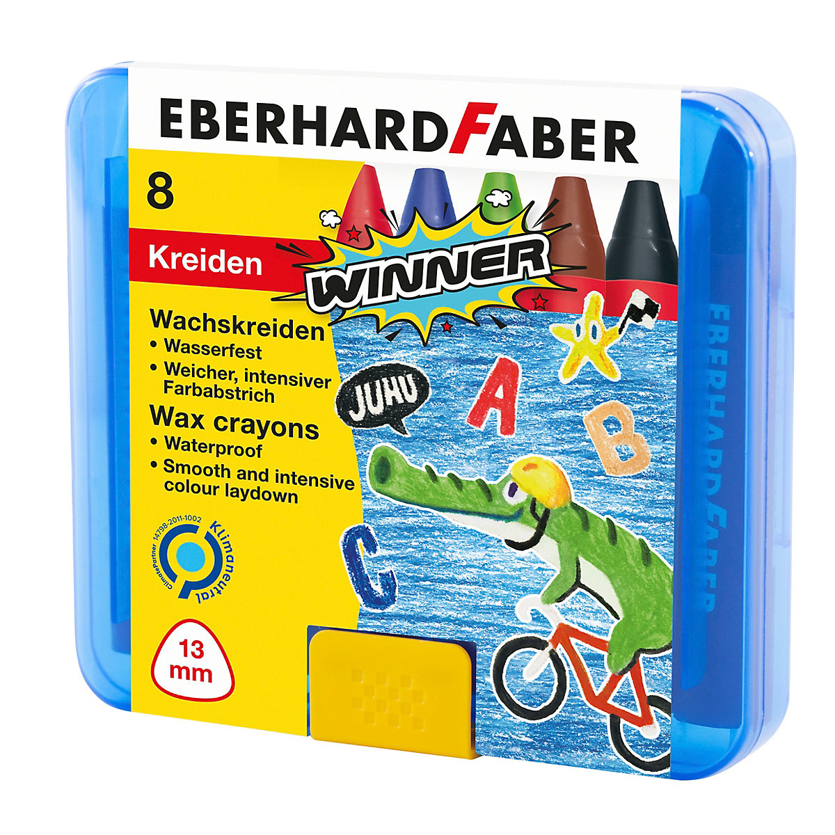 Wachsmalstifte Winner, 8 Farben, in Kunststoffbox