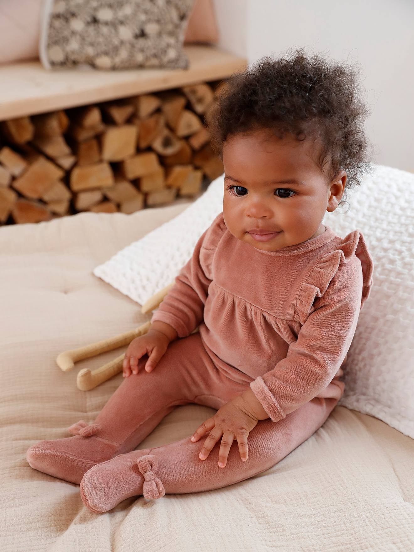 Vertbaudet 2er-Pack Mädchen Baby Strampler - pack wollweiß