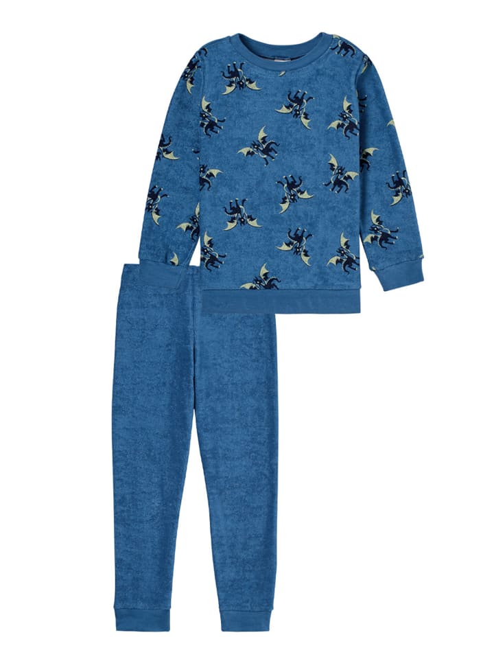 Schiesser Schlafanzug Boys World 2 in Blau günstig kaufen