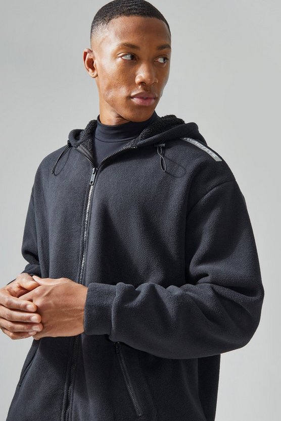 Oversize Hoodie mit Fleece-Futter und Reißverschluss