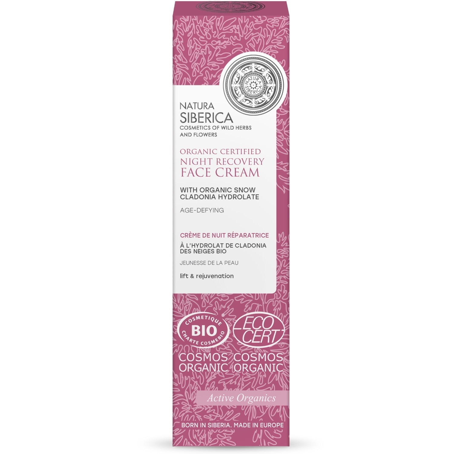 Natura Siberica Organic Youth Repair nočna krema s snežno kladonijo