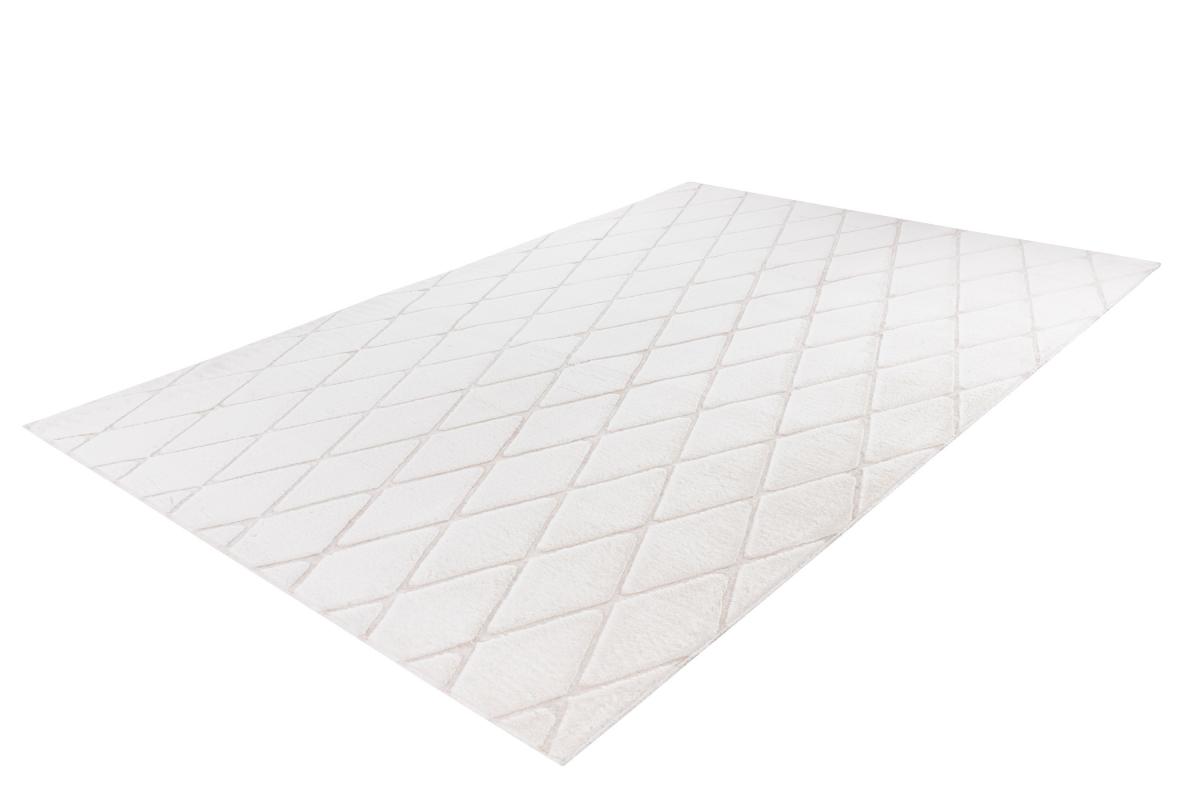 megusta 3D-Hochflorteppich Weiß / Creme 160cm x 230cm