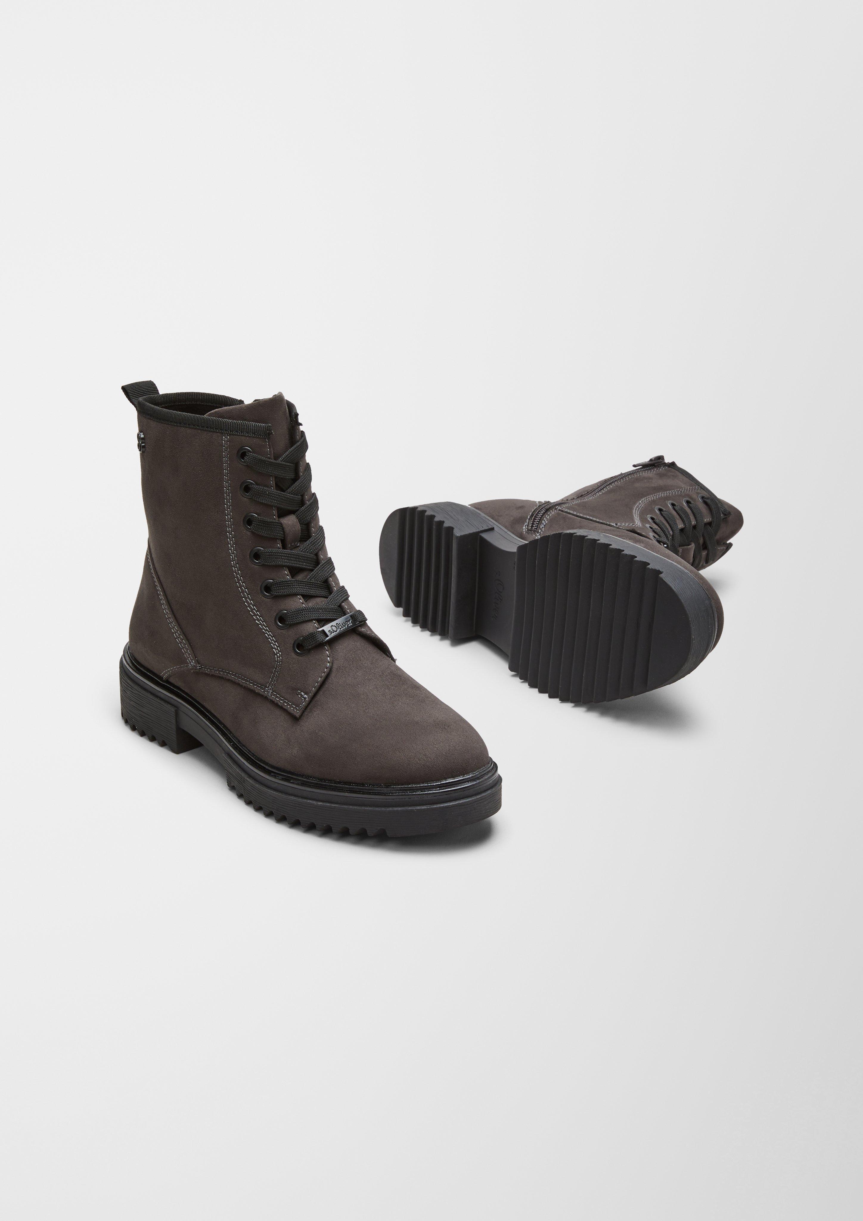 Schnürboots in Veloursleder-Optik  6006462-216