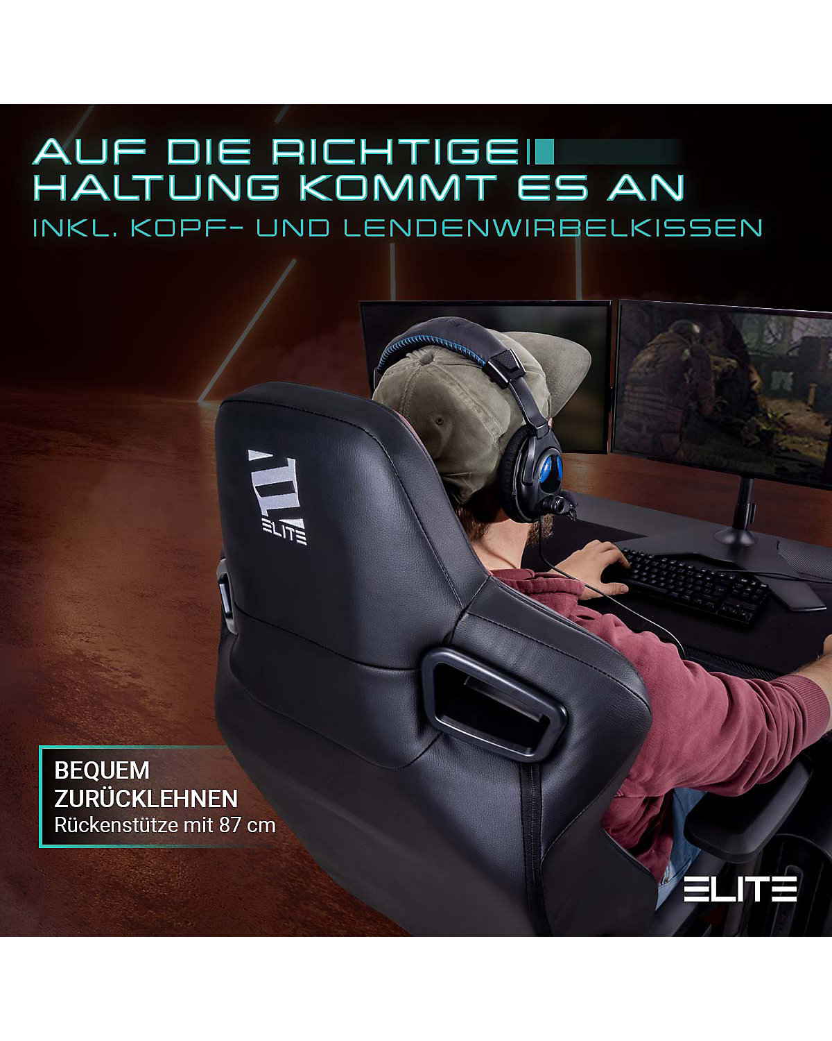 Gaming Stuhl MERCENARY - Ergonomischer Luxus Gaming Stuhl - 4D Armlehnen