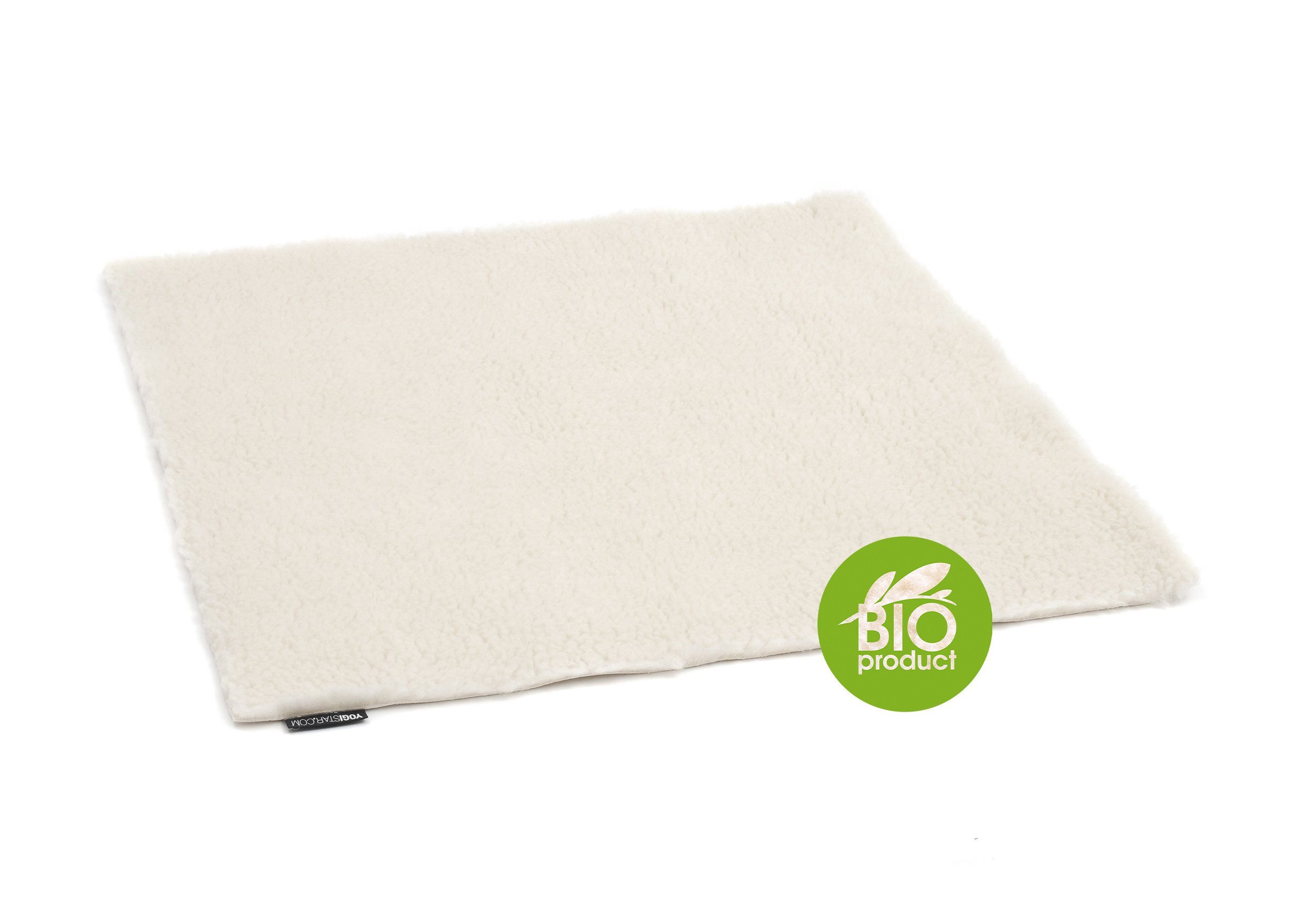 Yogistar Meditationskissen Futon Natur, Weicher, flauschiger Futon aus reiner Bio-Schurwolle.