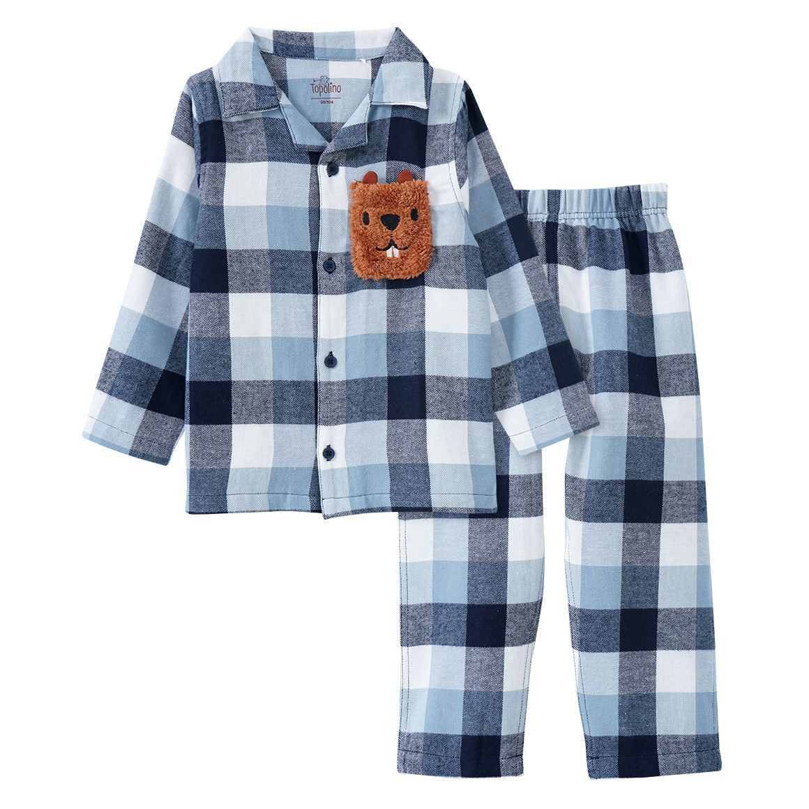 Jungen Schlafanzug mit Biber-Applikation