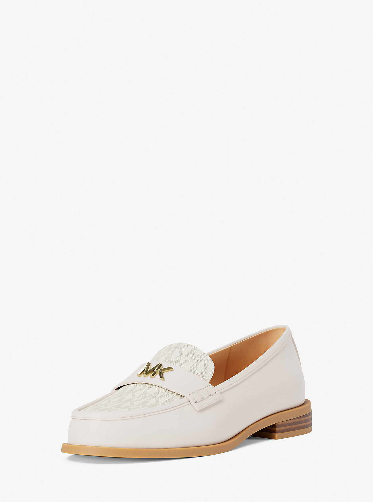Lex skinn- og signaturlogo-loafer – VANILLA