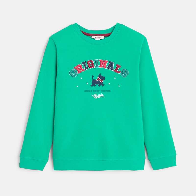 Sweat vert molleton fille Chipie