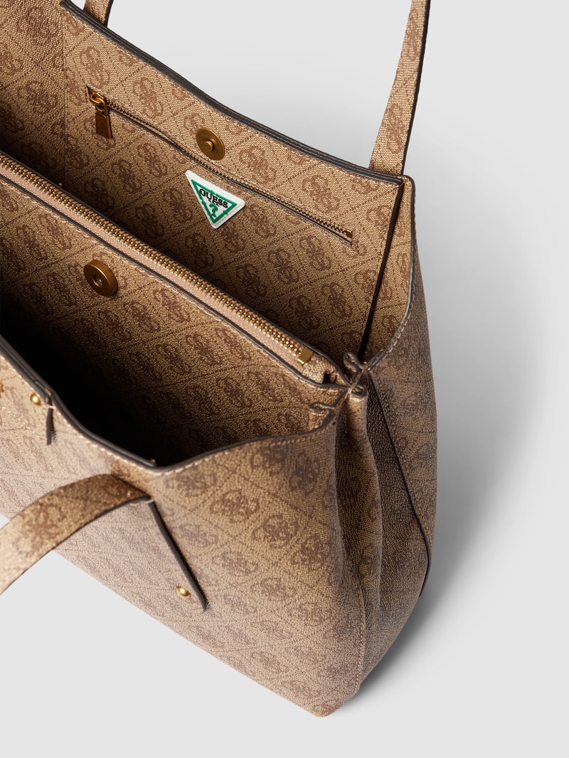 Shopper mit Allover-Logo Modell 'BRENTON' in sand