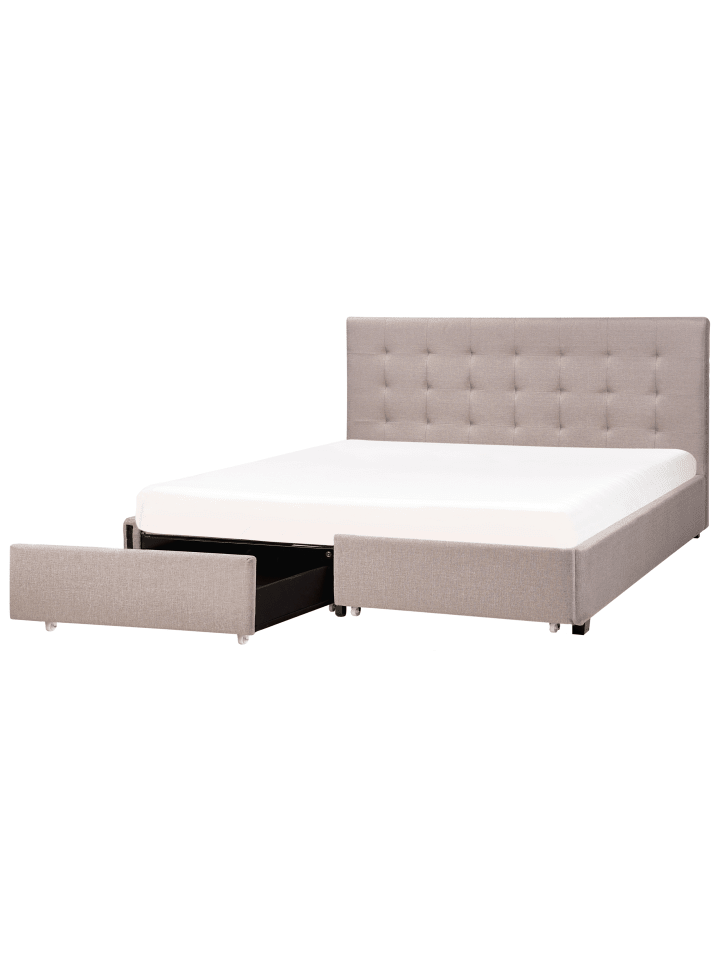 Beliani Doppelbett LA ROCHELLE in Grau/Schwarz - (W) 193 x (H) 109 x (L) 213 cm günstig kaufen onesize