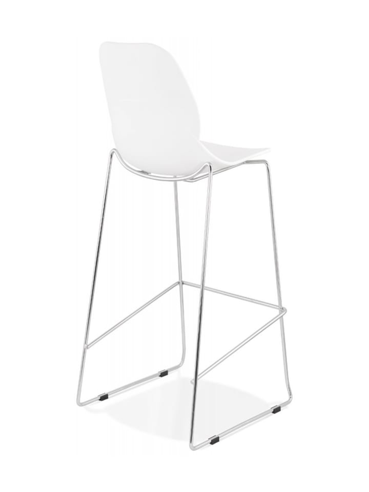 KADIMA DESIGN Barhocker mit Sitz 75 cm aus Metall Kunststoff, Zeitgenössisch in Weiß-Silber günstig kaufen onesize