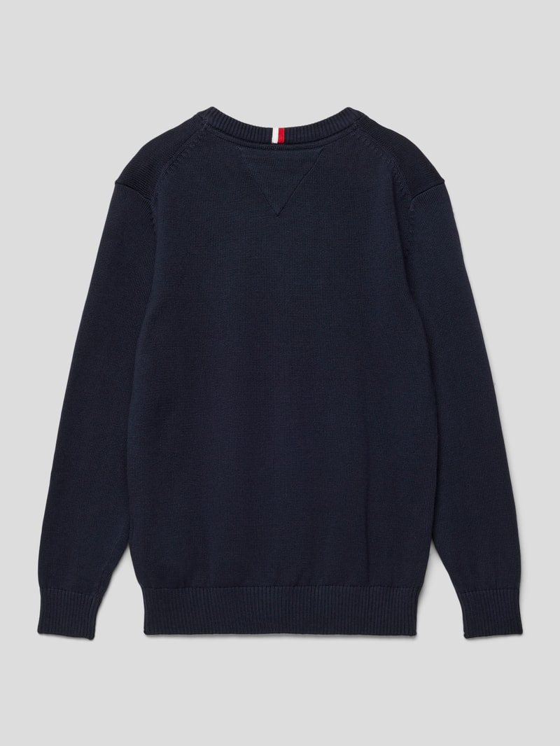 Strickpullover mit Label-Print Modell 'NEW YORK FLAG' in marineblau