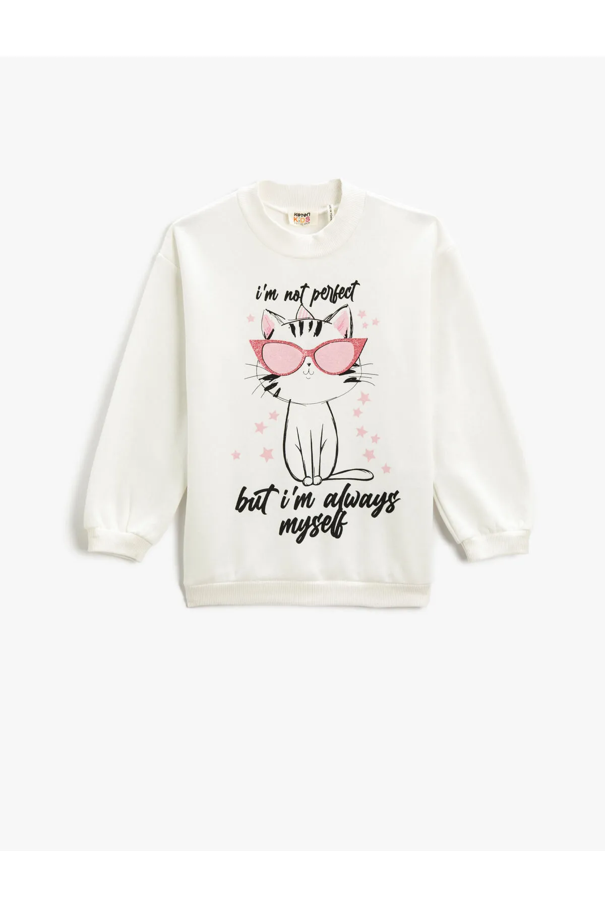 Koton  Ecrufarbenes Mädchen-Sweatshirt 3WKG10172AK