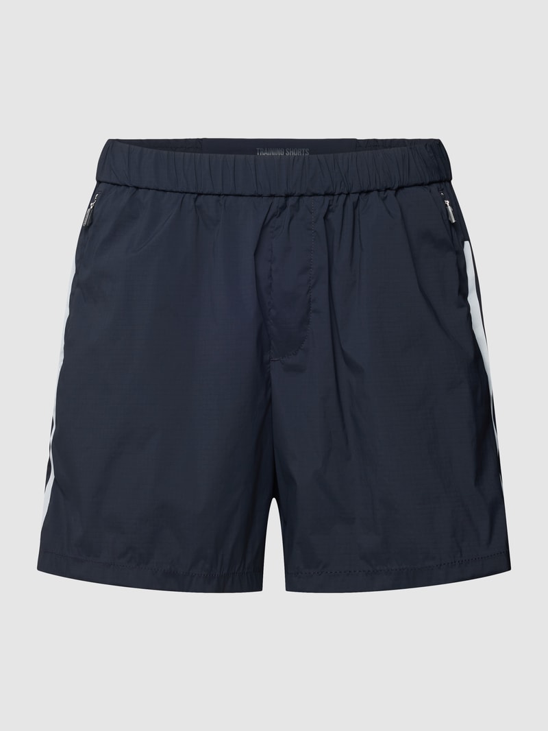 Shorts mit Label-Detail Modell 'Run2' in marineblau