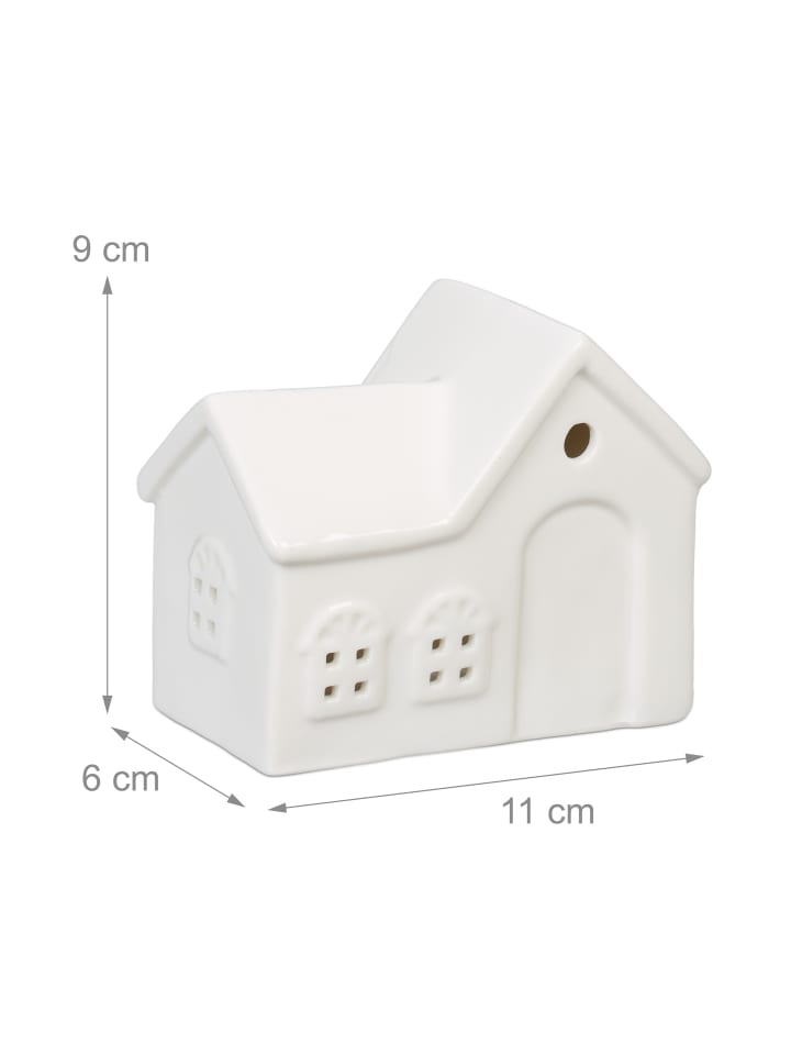 relaxdays Teelichthaus in Weiß - (B)11 x (H)9 x (T)6 cm günstig kaufen onesize