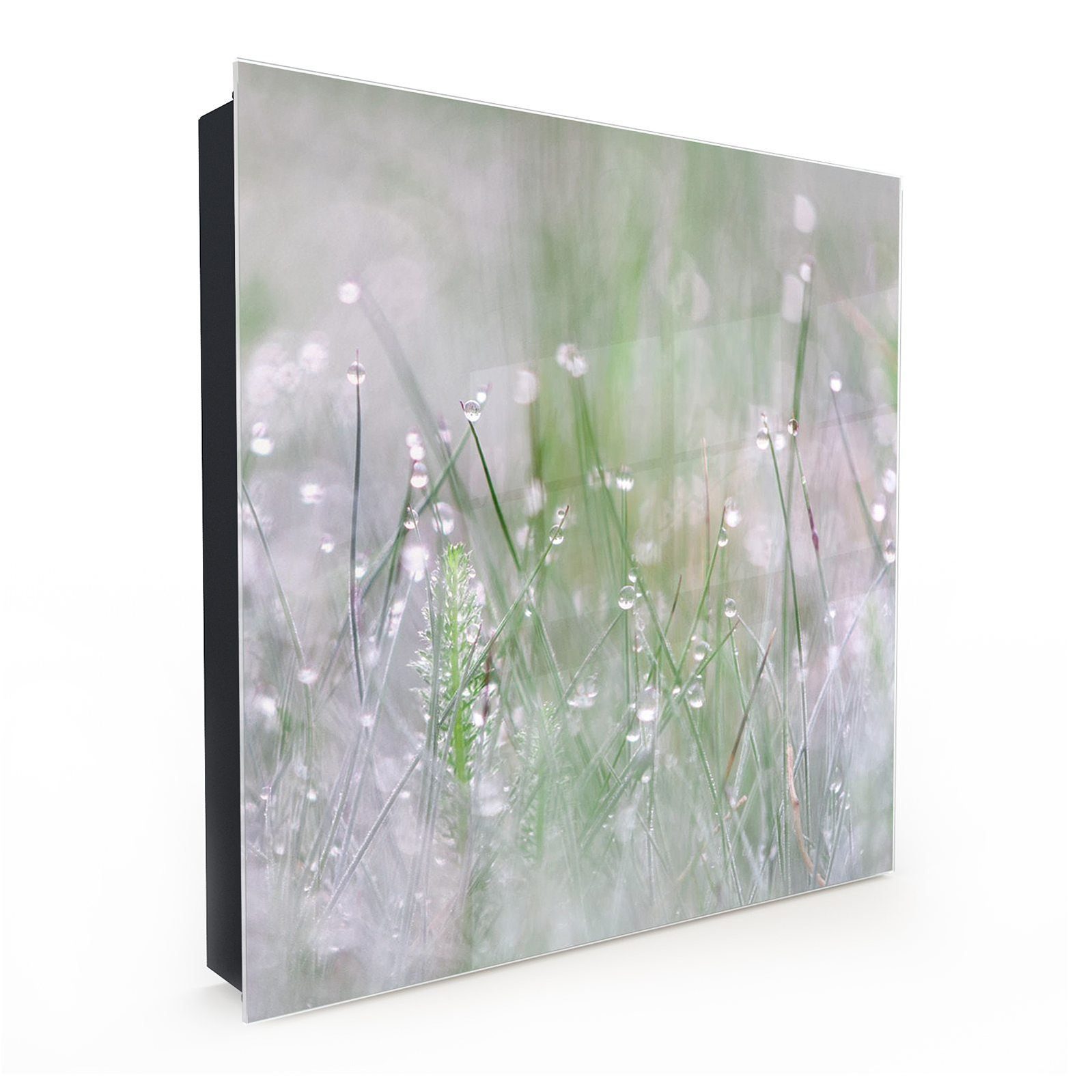 Primedeco Schlüsselkasten Magnetpinnwand und Memoboard mit Glasfront Motiv Blütenmuster (1 St)