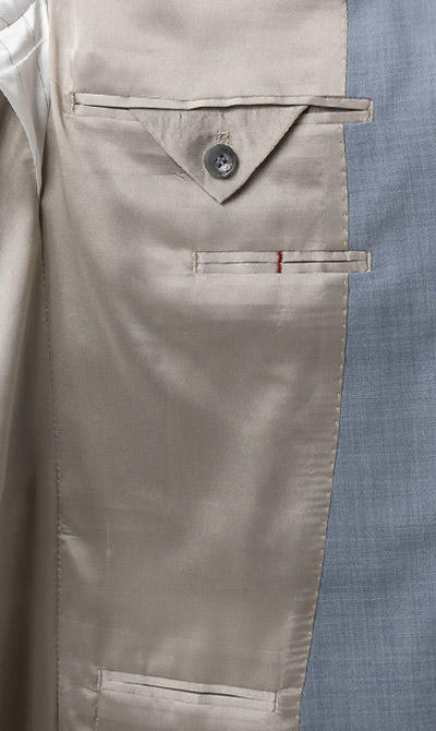 CINQUE, Anzug Cimonopoli mit Weste, Super Slim Fit, Schurwoll-Stretch, hellblau meliert