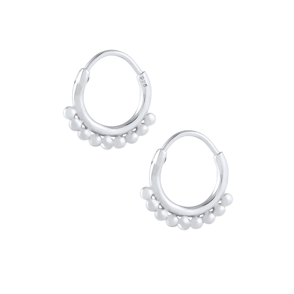 Elli Elli Boucles d'Oreilles Creolen Hänger Kugeln Trend Blogger 925 Silber Boucles d'oreilles