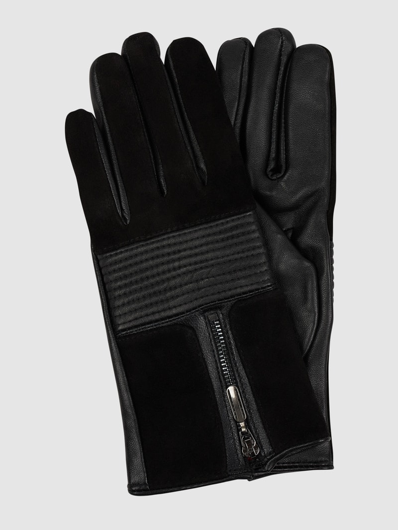 Handschuhe aus Leder Modell 'Train A307' - Touchscreen-fähig in schwarz