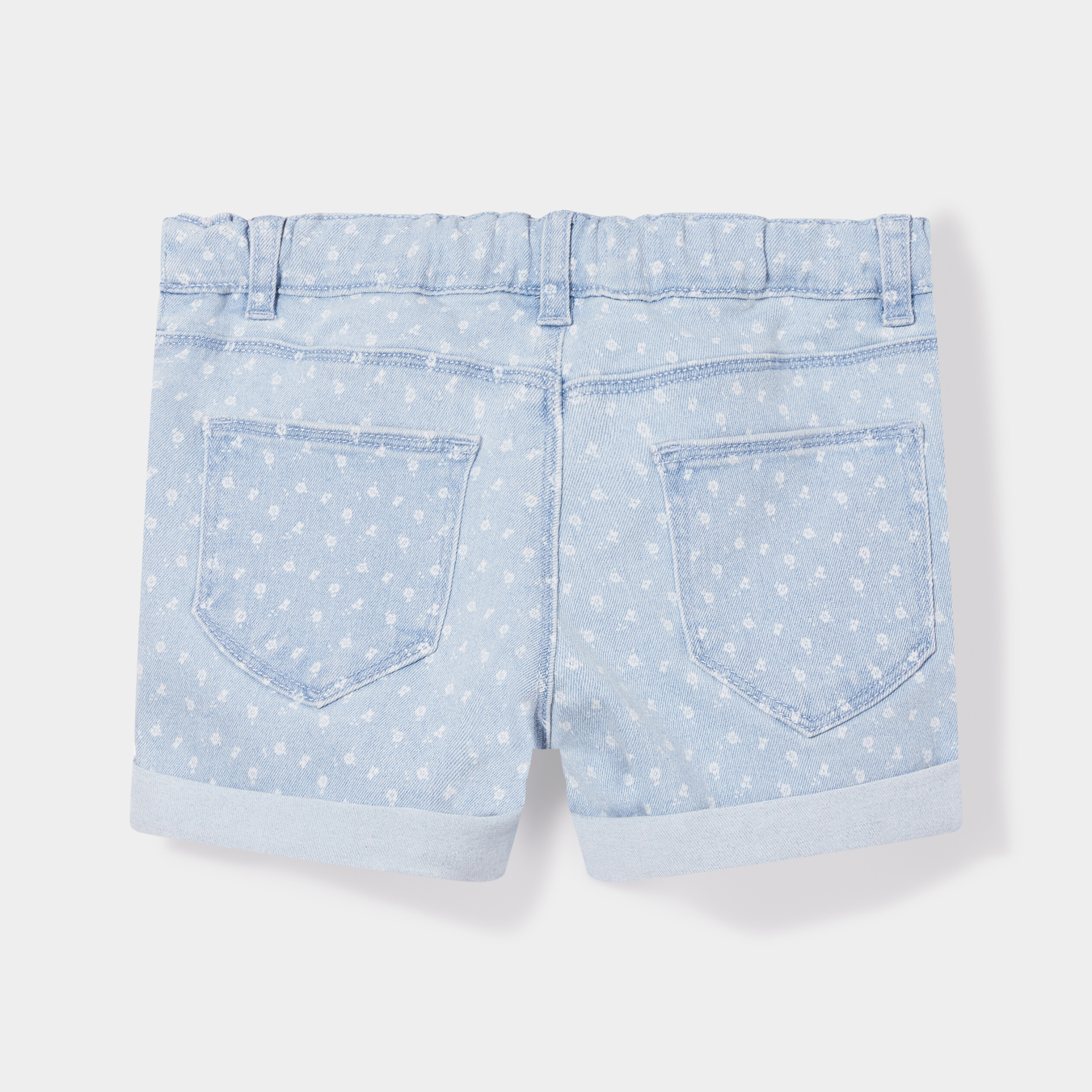Short slim élastiqué en jean bleu clair fille | La Halle