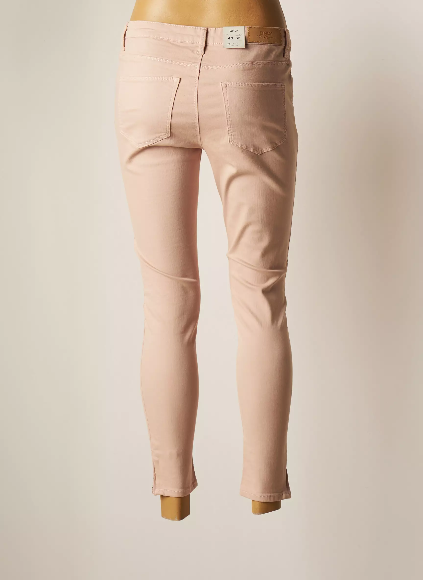 Only Pantalons Slim Femme couleur rose