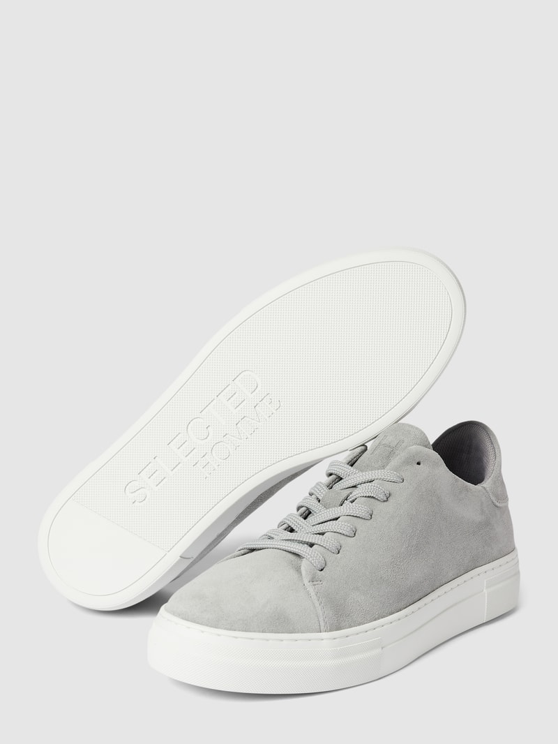 Sneaker mit Label-Detail Modell 'DAVID' in hellgrau