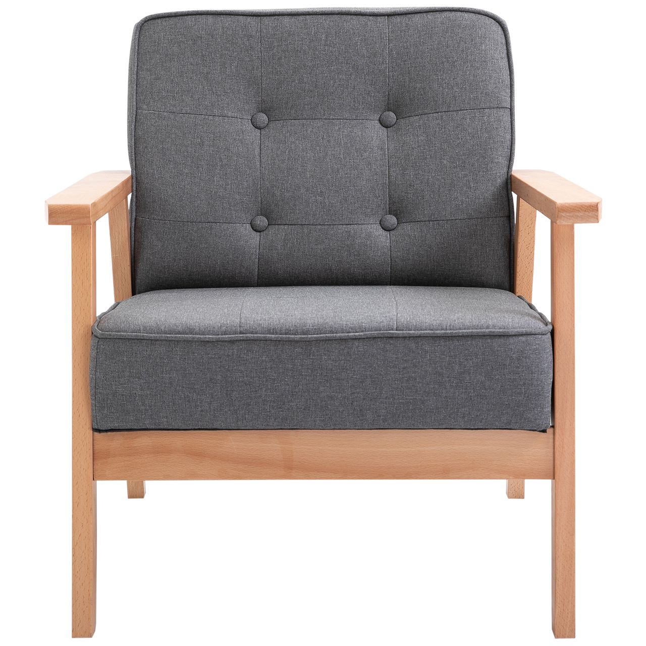 HOMCOM Einzelsofa Loungesessel Relaxstuhl Polsterstuhl Armlehnen Leinen