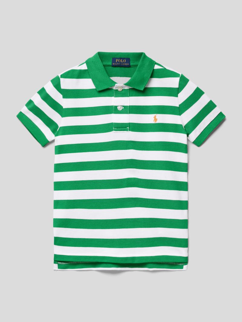 Poloshirt mit Streifenmuster in grün