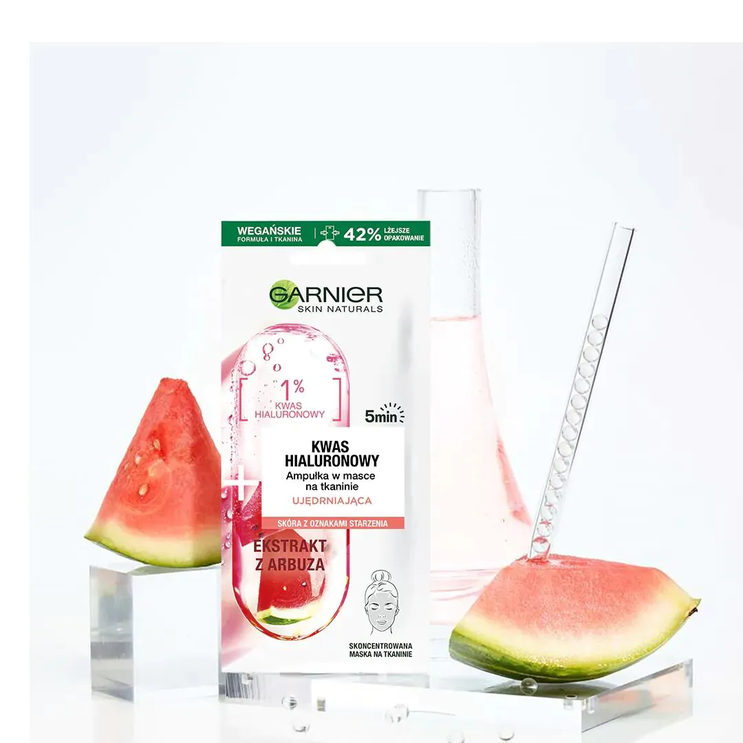 Garnier Skin Naturals Firming Ampoule Sheet Mask med hyaluronsyre og vandmelonekstrakt