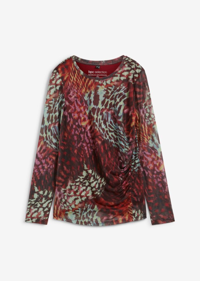 Meshshirt mit Raffung