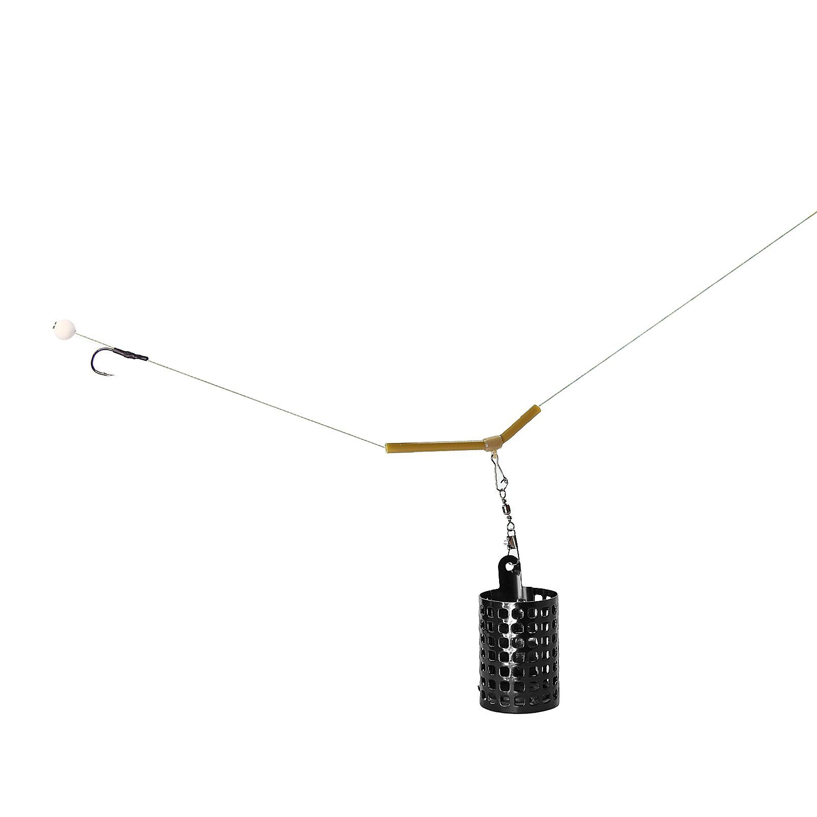 Croch Angelhakenbinder Futterkorb Feeder, Futterkorb Feeder zum Angeln Metallkäfig mit Gewichte und Wirbel Snap